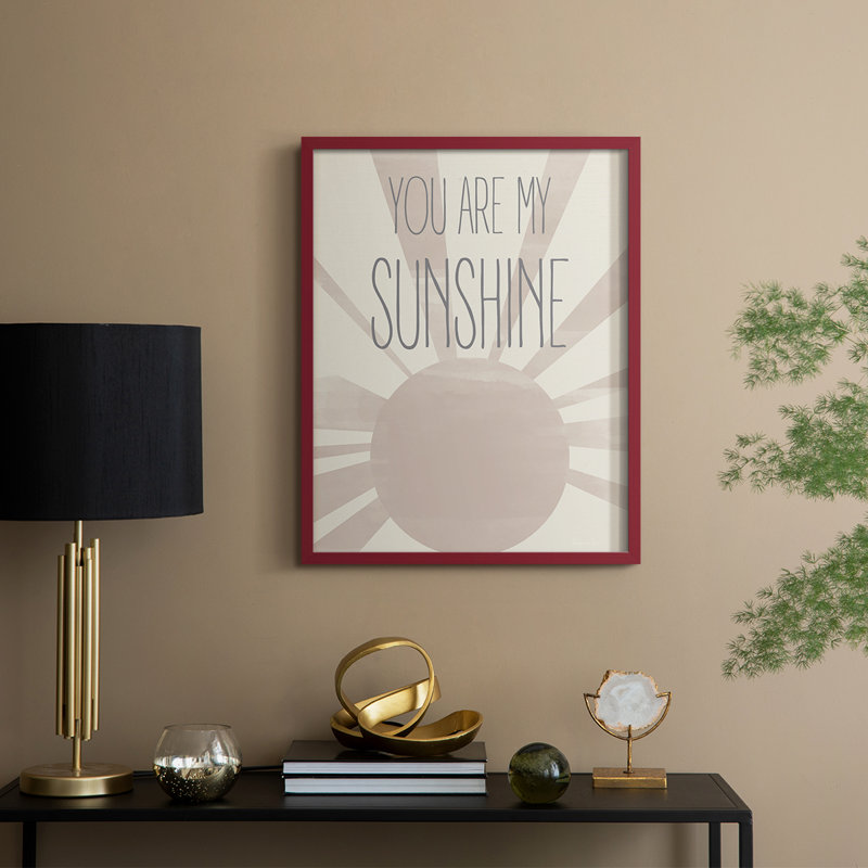 Sunshine Framed Print - Solid Wood, 11" H x 9" W, Red