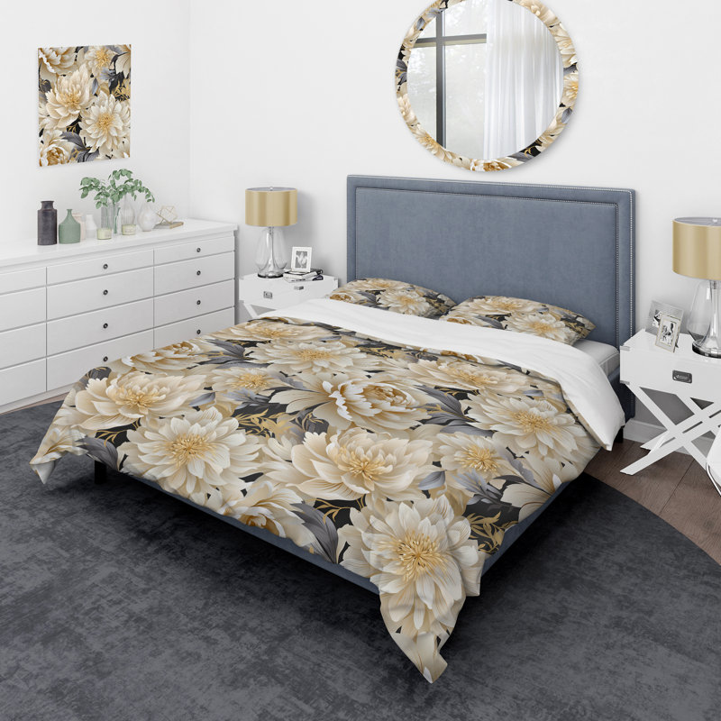 Ensemble de housse de couette Beige Tranquility, Housse de couette pour très grand lit et 2 très