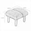 Tabouret à pédale modulaire en métal gris doux pour les canapés de salon et les chaises longues assortis