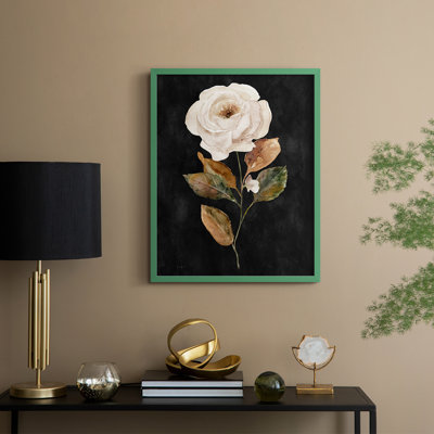«Botanical on Black Wash II», reproduction encadrée - bois massif