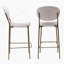 Ensemble de 2 tabourets de bar 29 po en velours avec dossier et repose-pieds 29 po (blanc crème)-1379626581