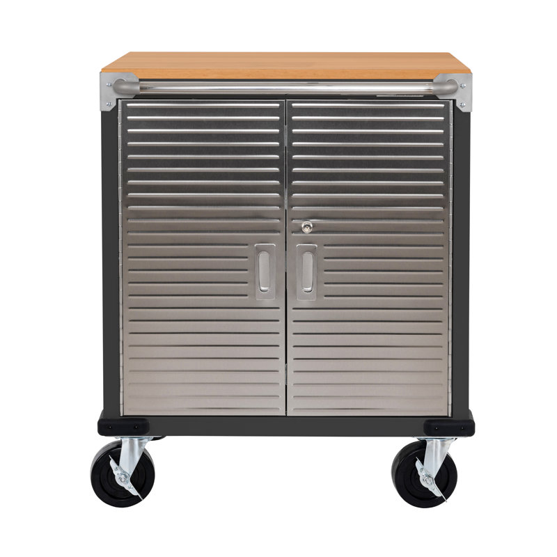 Seville Classics UltraHD 2-Door Rolling Cabinet, Graphite