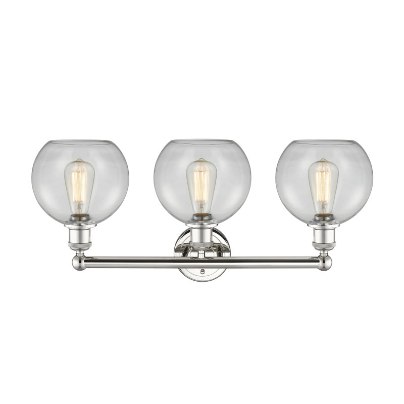 Ellington 3 - Light Dimmable Vanity Light, Clear, Polished Nickel