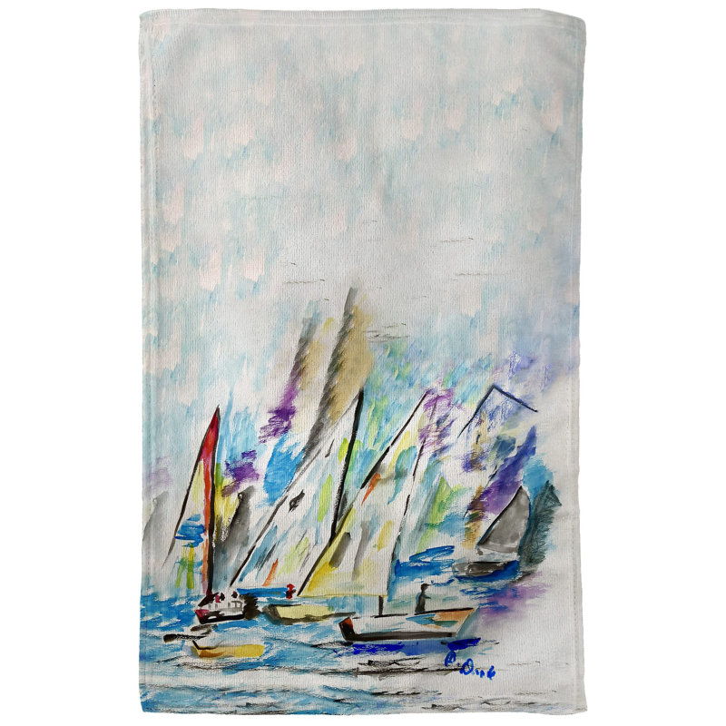 Betsy's New Sailboats Kitchen Towel