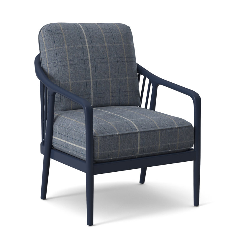 Guinevere Armchair, Lapis Plaid; 0126-63, Sea Glass