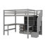 Lit mezzanine double avec bureau, armoire et escalier de rangement-114446994