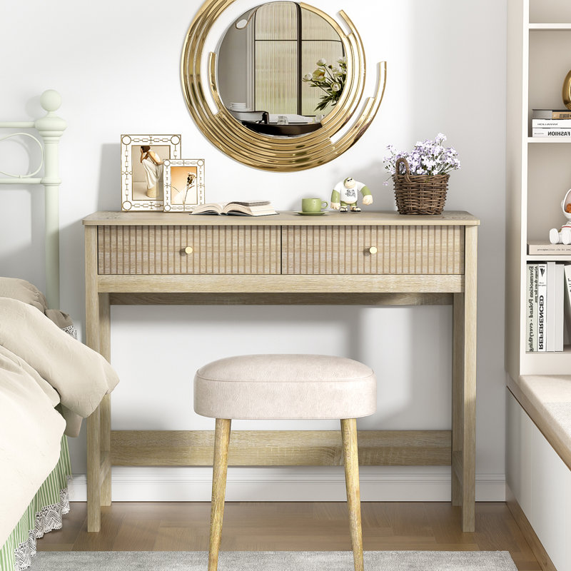  Bureau personnel l 39,4 po Candelario avec 2 tiroirs à grain verticaux de style rustique
