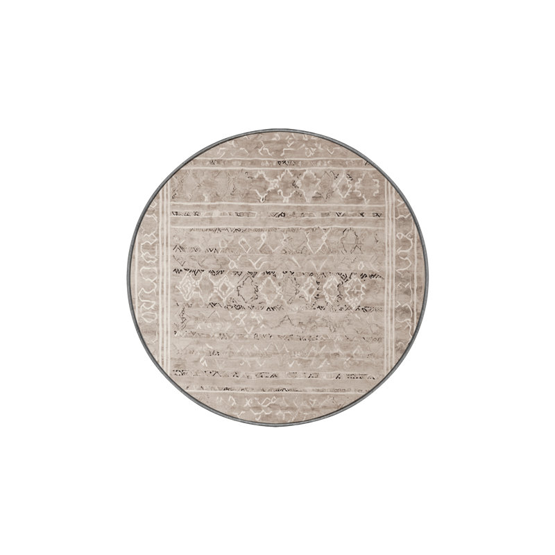Machine Washable Gray Area Rug, Round 7'
