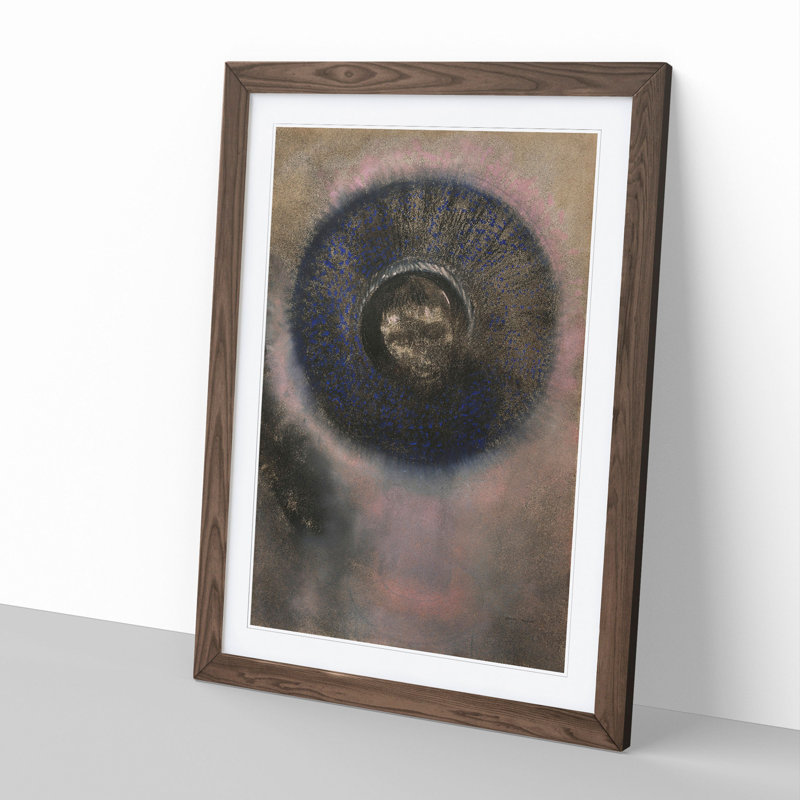 Head Within an Aureole by Odilon Redon - Picture Frame Painting, Walnut Framed, 48cm H x 36cm W x 2cm D
