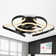 22" Black Modern Flush Mount Low Profile Ceiling Fan with Light and Smart APP Control
