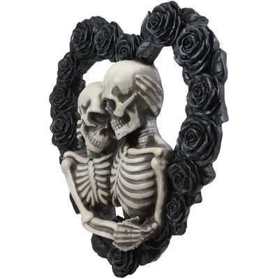Plaque de décoration murale en forme de couronne de roses en forme de coeur « love never dies » Brocadero