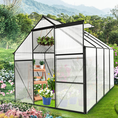 Serre d'extérieur robuste avec base et panneaux galvanisés en aluminium thermolaqué toutes saisons