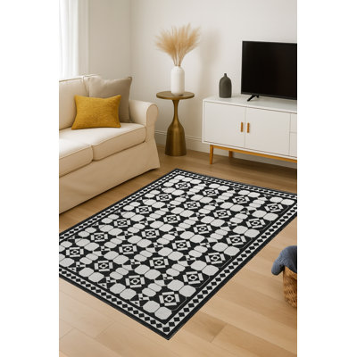 Tapis mauve à motif tissé lavable Mosso