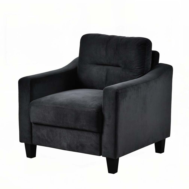 Fauteuil d'appoint en velours, Noir