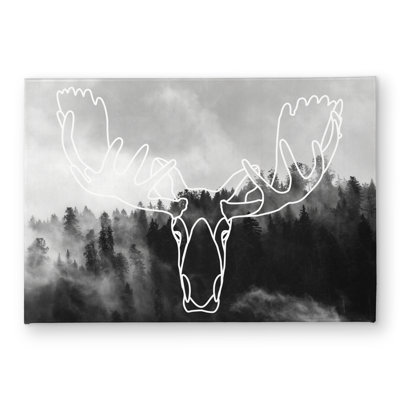 Minimalist Moose Head Mat - Stylish Animal Decor for Home