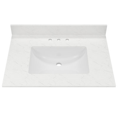 Transolid 31-in Sorrento Coast Quartz Single Sink Bathroom Vanity Top Transolid 31-in Sorrento Coast Quartz Single Sink Bathroom Vanity Top