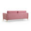 Élégant canapé 3 places, couleur rose cendré | Cadre en bois de hêtre et en carton, 84,6 po x 35,4 po x 27,6 po | Tissu doux 100% polyester, 2 coussins nettoyables à sec inclus, coussins en mousse confortables | Parfait pour les salons glamour et d'