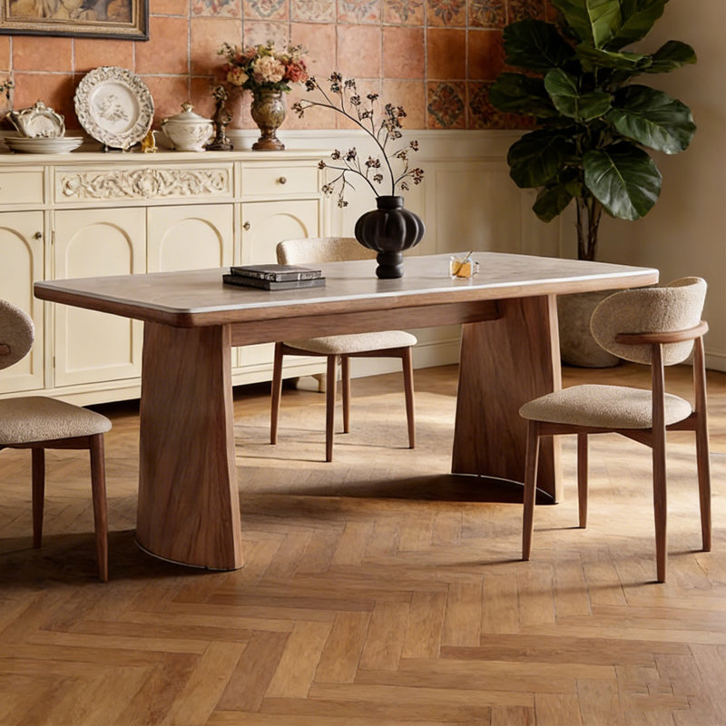 Simple elegant dining table, 29.53"H x 70.87"L x 31.5"W