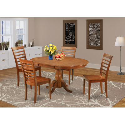 Lawanda Butterfly Leaf Solid Wood Rubberwood Dining Set by Alcott Hill