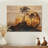Copper Palms Tree On Wood Landscape II - Palms & Palm Trees Wood Wall Art - On Natural Pine Wood-1848456117