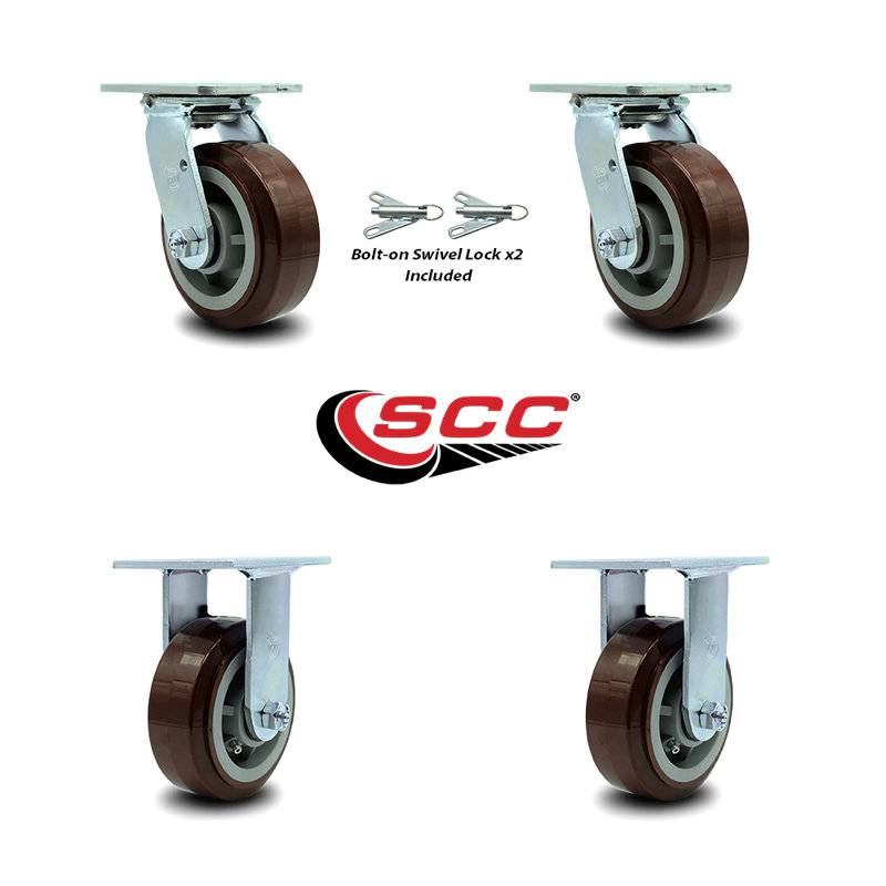 4 Piece Polyurethane Caster Set