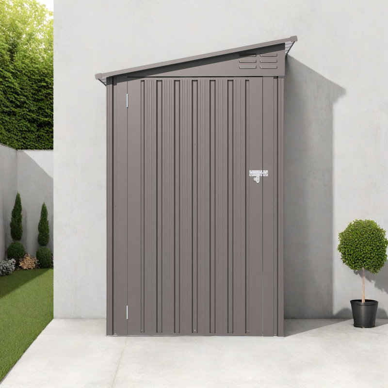 Remise de rangement extérieure 4 x 9 pi, maisonnette en métal avec évents et toit incliné