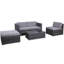Ferdaws Metal 4 - Piece Sofa Set with Cushions-697693577-697638790