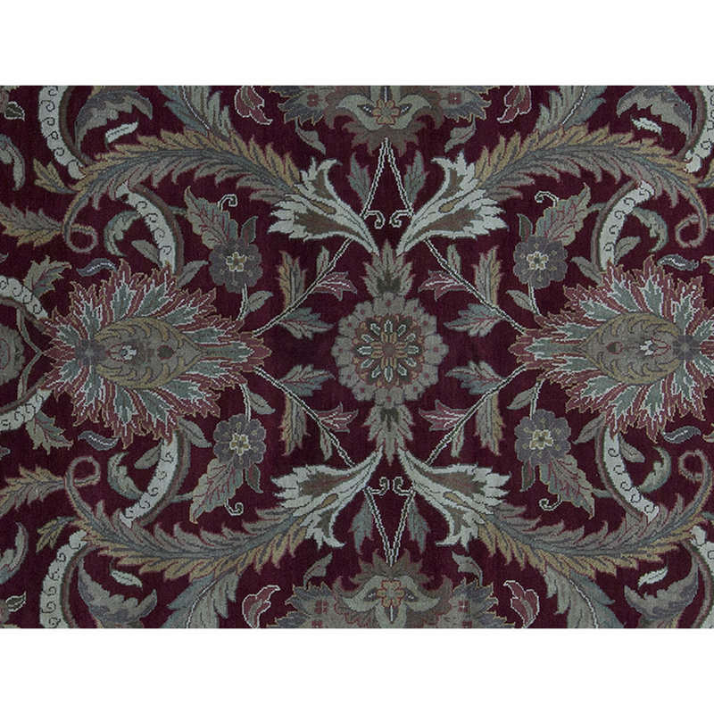 Tapis rouge foncé de haute qualité noué à la main