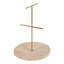 Présentoir à bijoux contemporain en marbre pour coiffeuse - Rangement moderne pour commode - 20 cm, beige et or