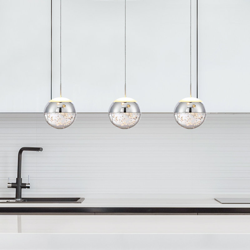 Luminaire suspendu en cristal 3 lumières DEL
