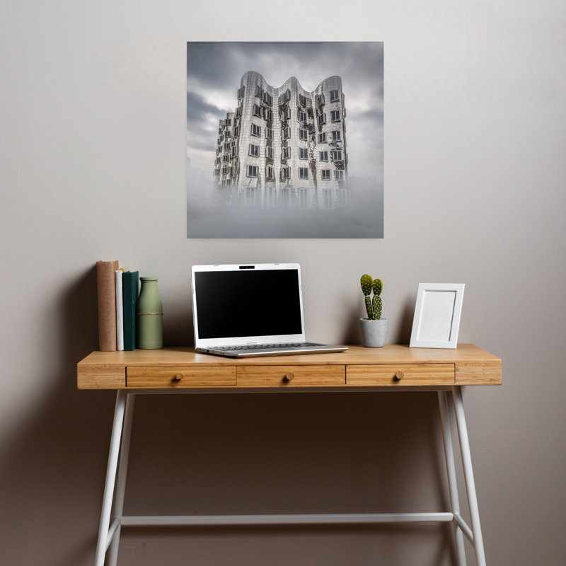 Silver House Abstract Contemporary Architecture City Wall Art by Ole Moberg Steffensen - Wrapped Canvas Print