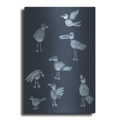 «Flock 1» par Alicia Longley, art mural en métal, 16 po x 24 po