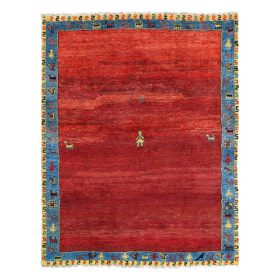 Geometric Area Rug in Red