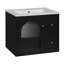 Meuble-lavabo de 24 po pour les petites salles de bain, installation murale, lavabo en céramique, tiroirs organisés, assemblage simple, look, armoire à déversement avec rangement pour porte vitrée, 2 profondeurs rapides-851347128