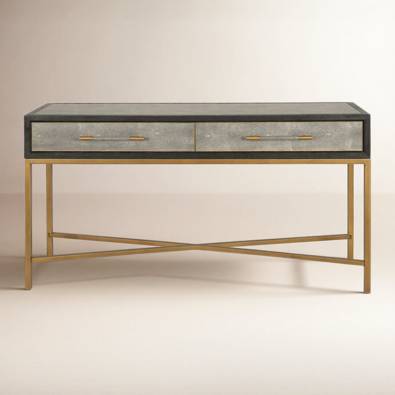 Meera 59" Console Table, Gray, Gold