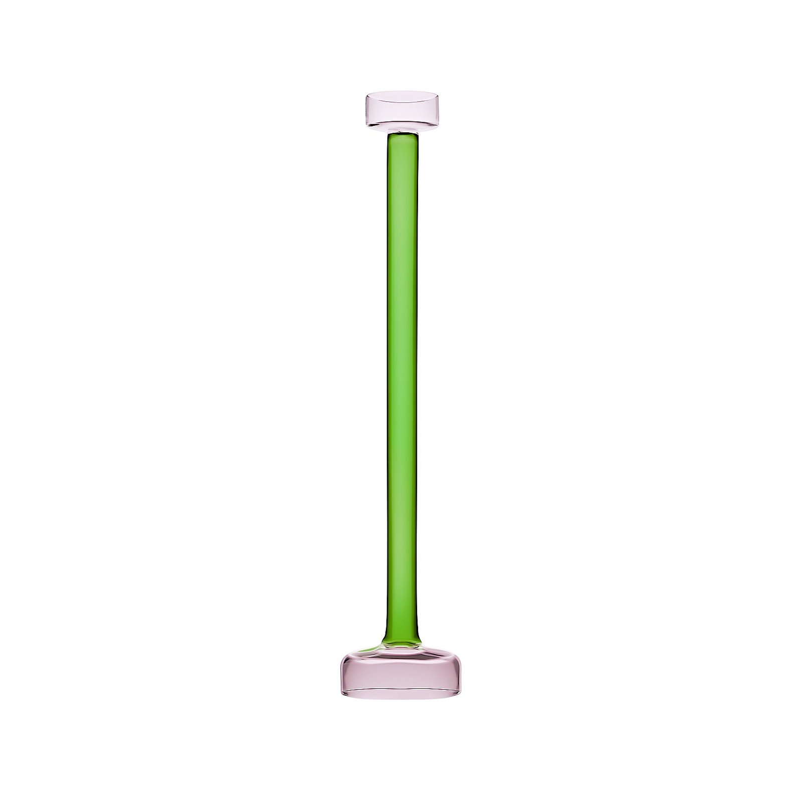 Ahmad Glass Candle Holder Lg, 13.25"H x 3" W x 3" D, Green