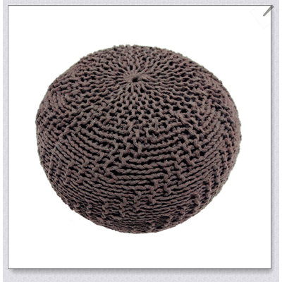 Charming Round Eco-Friendly Pouf With Soft Knit Weave, Perfect For Modern And Sustainable Home Decor.