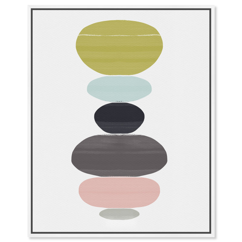 «Abstract Perfect Balance Circle Shapes», reproduction d'art graphique sur papier encadré, H 24 po x l 28 po x P 1,5 po