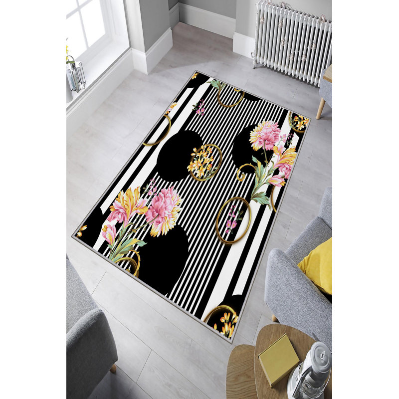 Premium Hall Carpet, 3D Digital Printed, 39.4 x 59.1 Inches | 100% Polyester, Antibacterial, Non-Slip Underside | Pile Height: 0.04 Inches, Machine Washable, Ideal for Living Room & Entryway Decor