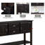 Console en bois massif rétro avec tiroirs, armoires et tablette-129231120