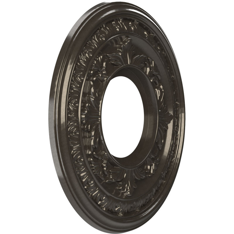 EnduraForm PVC Baltimore Thermoformed Ceiling Medallion, 10"OD x 3 1/2"ID x 3/4"P (Fits Canopies up to 4 1/4"), Metallic Charcoal