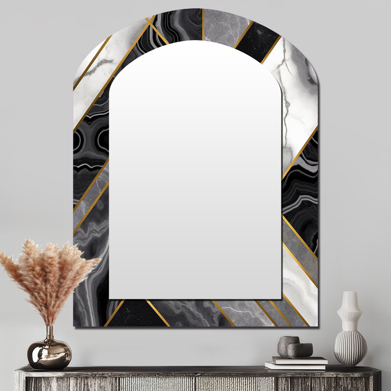 Laurenza - Miroir abstrait en métal, 43 po x 33 po