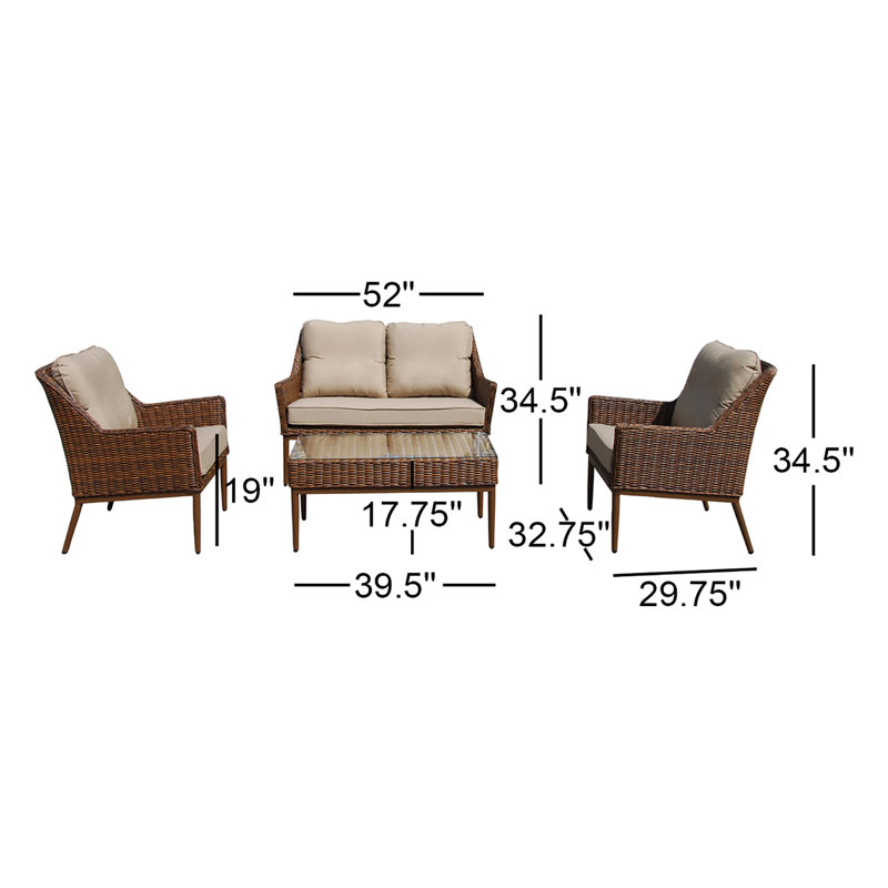 Outdoor 4 - Piece Conversation Set