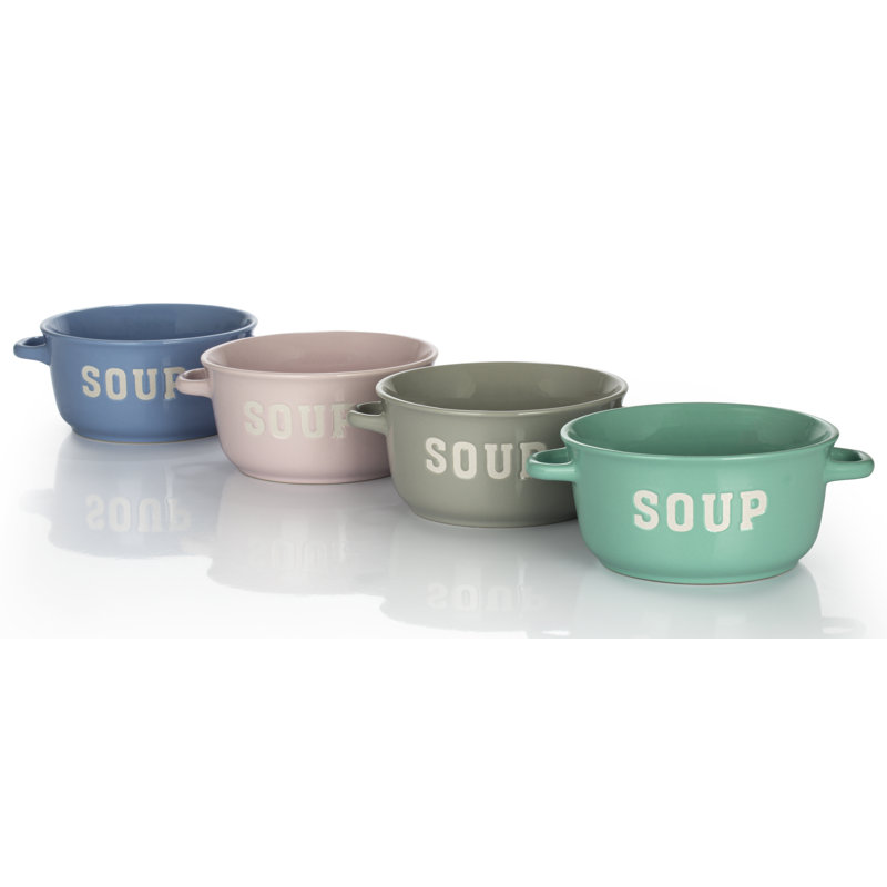 Soup Bowls with Handles Pastel