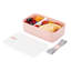 Boîte à bento pour adultes 7,5 x 4,7 x 2,5 pouces pour restaurant, 1 boîte à lunch pour adultes réutilisable - de qualité alimentaire, lavable au lave-vaisselle, contenant en plastique rose pour micro-ondes, avec couvercle blanc, étanche-2052597204