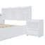 Lit plateforme double en bois avec espace de rangement multifonctionnel, table de chevet, 2 tiroirs, ports USB et bureau-1072662699