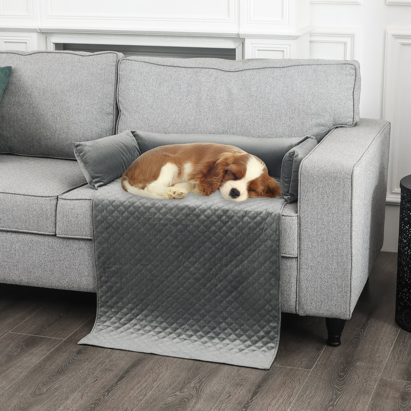 Lit pour animal de compagnie avec côtés, coussin lavable antidérapant, P 41,73 po x l 18,88 po