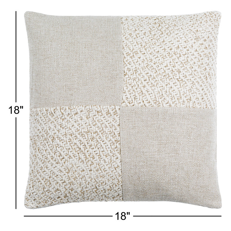 Housse et insert de coussin carré Daveney, Polyester/ Bourre en polyester, 18 po x 18 po