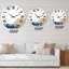 Classic Classic Blue Abstract Golden Marine Shell - Horloge murale de ferme-60187808
