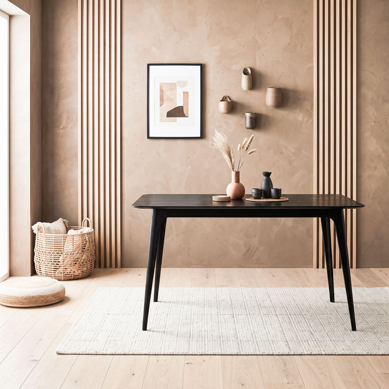 Modern Rectangular Dining Table, Black